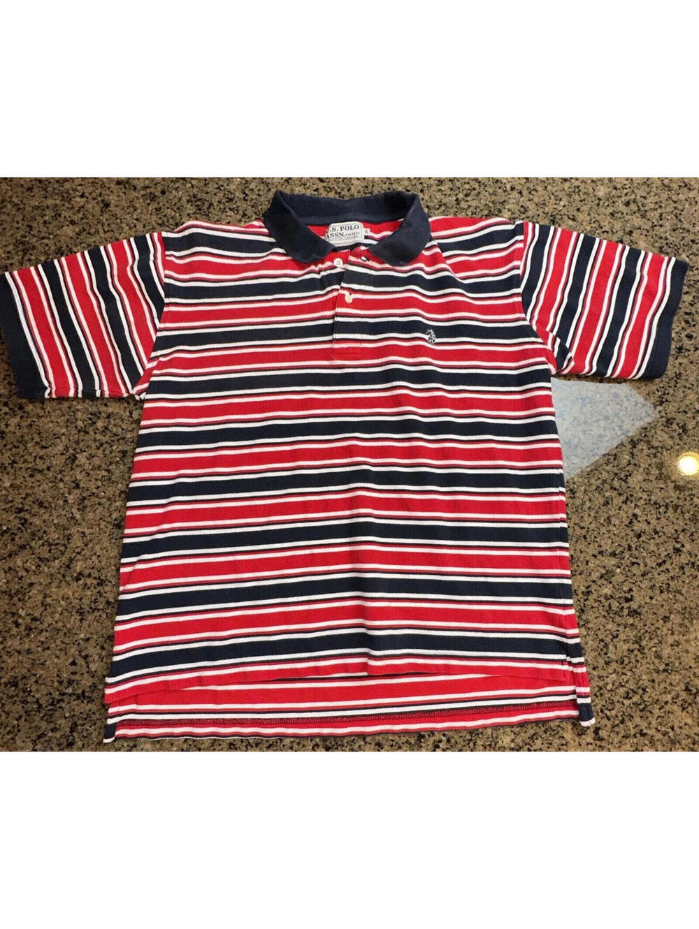 U.S. Polo Assn Men's Shirt XL Short Sleeve Red White Blue
